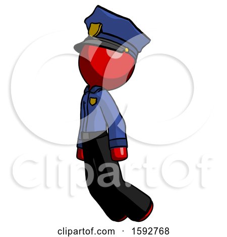 Red Police Man Floating Through Air Left by Leo Blanchette