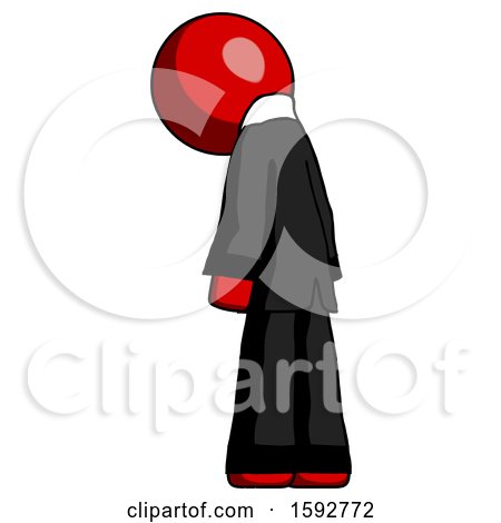 Red Clergy Man Depressed with Head Down, Back to Viewer, Left by Leo Blanchette