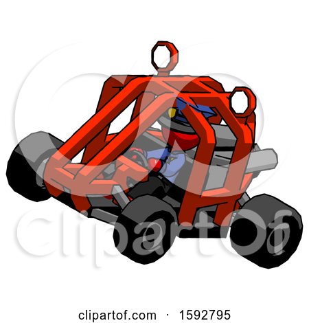 Red Police Man Riding Sports Buggy Side Top Angle View by Leo Blanchette