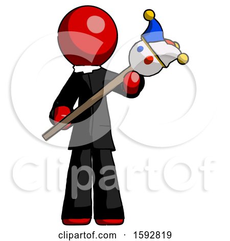 Red Clergy Man Holding Jester Diagonally by Leo Blanchette