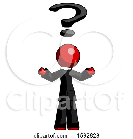 Red Clergy Man with Question Mark Above Head, Confused by Leo Blanchette