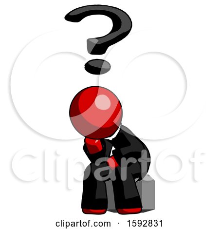 Red Clergy Man Thinker Question Mark Concept by Leo Blanchette