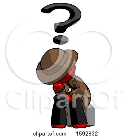 Red Detective Man Thinker Question Mark Concept by Leo Blanchette