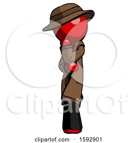 Red Detective Man Thinking, Wondering, or Pondering by Leo Blanchette