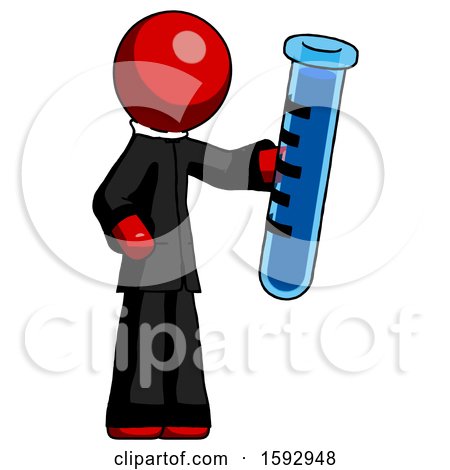 Red Clergy Man Holding Large Test Tube by Leo Blanchette