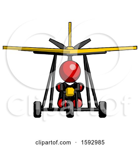 Red Clergy Man in Ultralight Aircraft Front View by Leo Blanchette