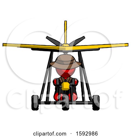 Red Detective Man in Ultralight Aircraft Front View by Leo Blanchette