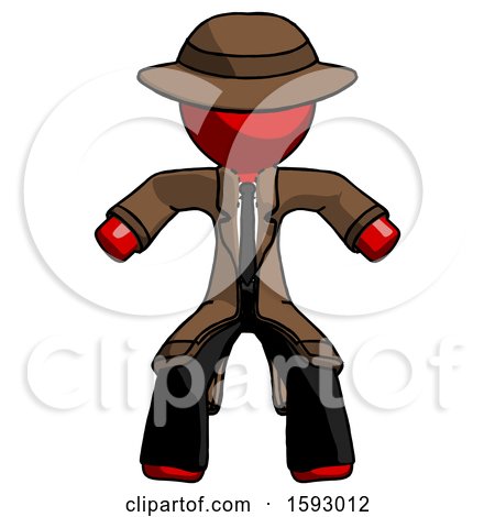 Red Detective Male Sumo Wrestling Power Pose by Leo Blanchette