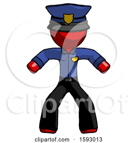 Red Police Male Sumo Wrestling Power Pose by Leo Blanchette