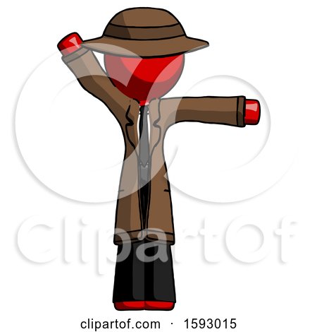 Red Detective Man Directing Traffic Right by Leo Blanchette