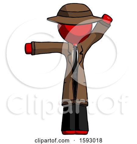 Red Detective Man Directing Traffic Left by Leo Blanchette