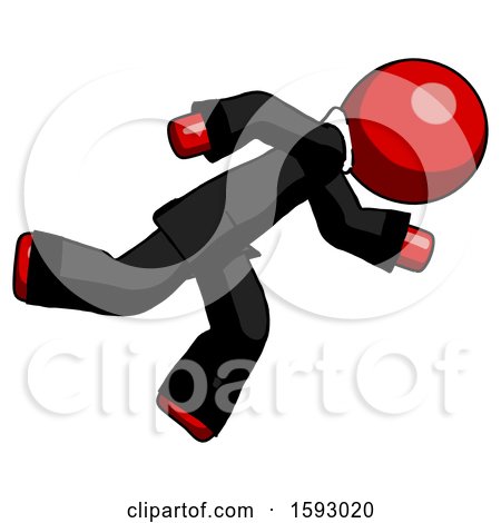 Red Clergy Man Running While Falling down by Leo Blanchette