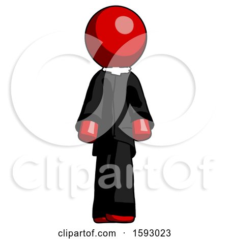 Red Clergy Man Walking Front View by Leo Blanchette