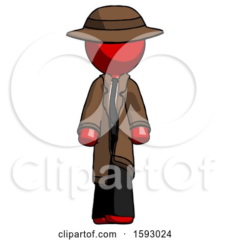 Red Detective Man Walking Front View by Leo Blanchette