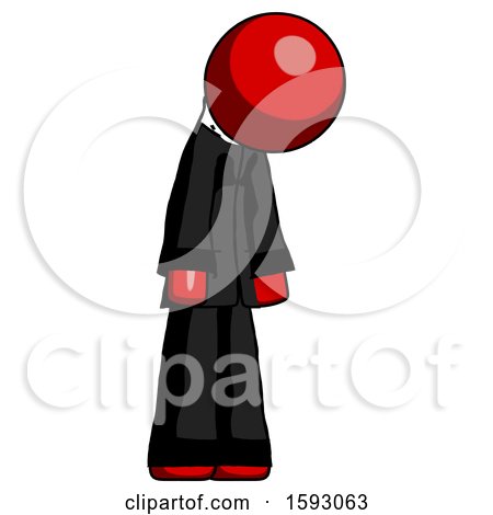 Red Clergy Man Depressed with Head down Turned Right by Leo Blanchette