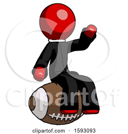Red Clergy Man Sitting on Giant Football by Leo Blanchette