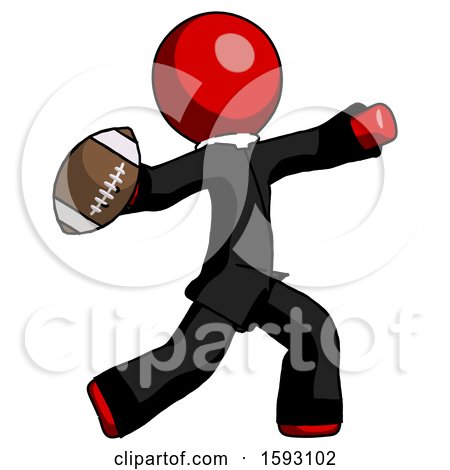 Red Clergy Man Throwing Football by Leo Blanchette