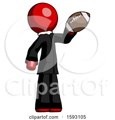 Red Clergy Man Holding Football up by Leo Blanchette