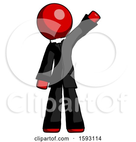 Red Clergy Man Waving Emphatically with Left Arm by Leo Blanchette