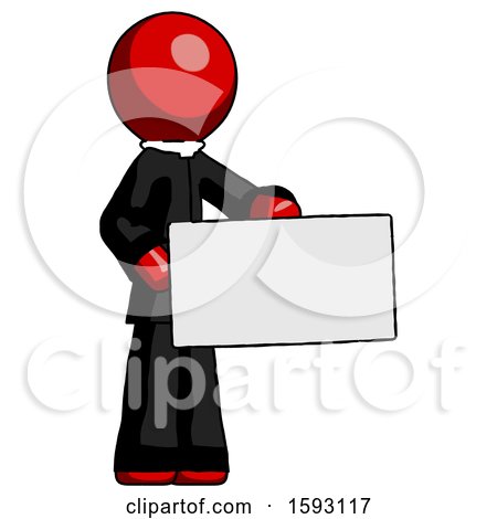 Red Clergy Man Presenting Large Envelope by Leo Blanchette