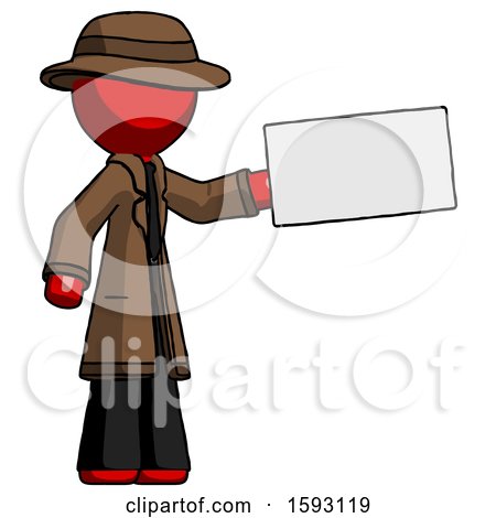 Red Detective Man Holding Large Envelope by Leo Blanchette