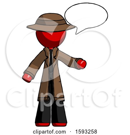 Red Detective Man with Word Bubble Talking Chat Icon by Leo Blanchette