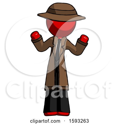 Red Detective Man Shrugging Confused by Leo Blanchette
