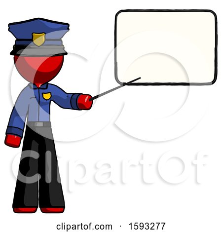Red Police Man Giving Presentation in Front of Dry-erase Board by Leo Blanchette