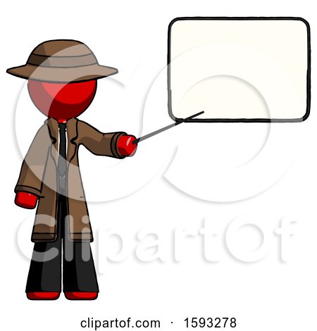 Red Detective Man Giving Presentation in Front of Dry-erase Board by Leo Blanchette