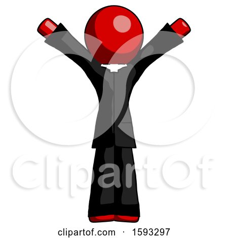 Red Clergy Man with Arms out Joyfully by Leo Blanchette