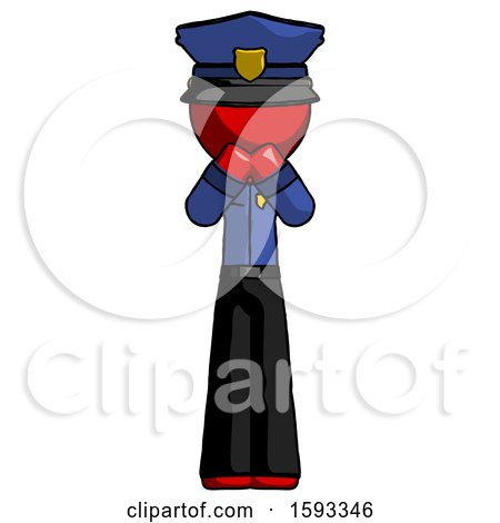 Red Police Man Laugh, Giggle, or Gasp Pose by Leo Blanchette