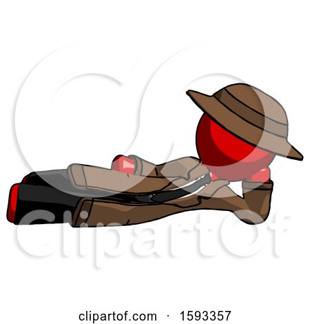 Red Detective Man Reclined on Side by Leo Blanchette