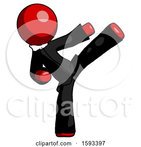 Red Clergy Man Ninja Kick Right by Leo Blanchette