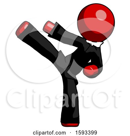 Red Clergy Man Ninja Kick Left by Leo Blanchette