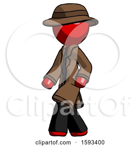Red Detective Man Man Walking Turned Left Front View by Leo Blanchette