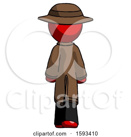 Red Detective Man Walking Away, Back View by Leo Blanchette