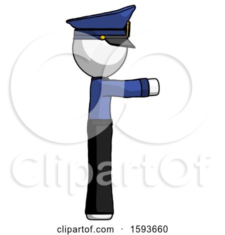 White Police Man Pointing Right by Leo Blanchette