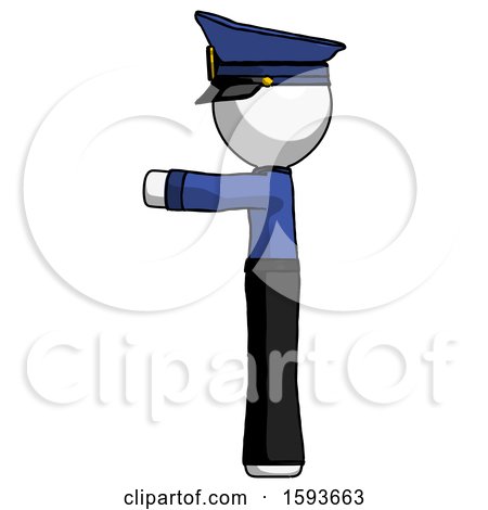 White Police Man Pointing Left by Leo Blanchette