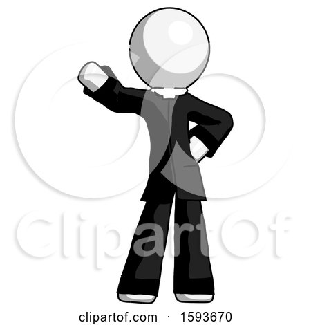 White Clergy Man Waving Right Arm with Hand on Hip by Leo Blanchette