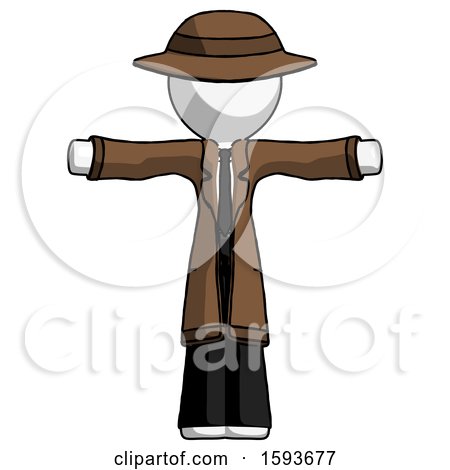 White Detective Man T-Pose Arms up Standing by Leo Blanchette