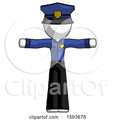 White Police Man T-Pose Arms up Standing by Leo Blanchette