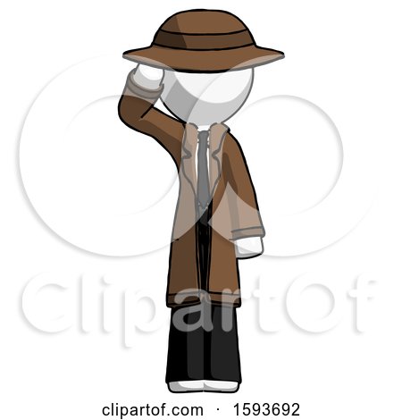 White Detective Man Soldier Salute Pose by Leo Blanchette