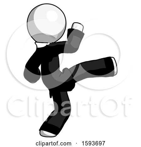 White Clergy Man Kick Pose by Leo Blanchette