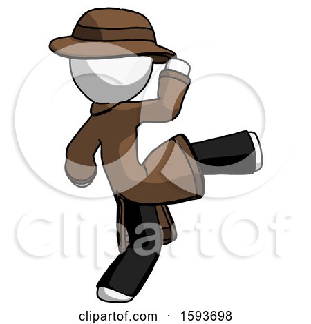 White Detective Man Kick Pose by Leo Blanchette
