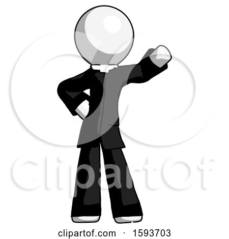 White Clergy Man Waving Left Arm with Hand on Hip by Leo Blanchette
