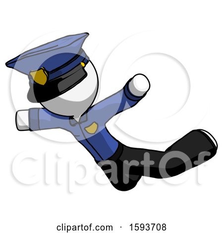 White Police Man Skydiving or Falling to Death by Leo Blanchette