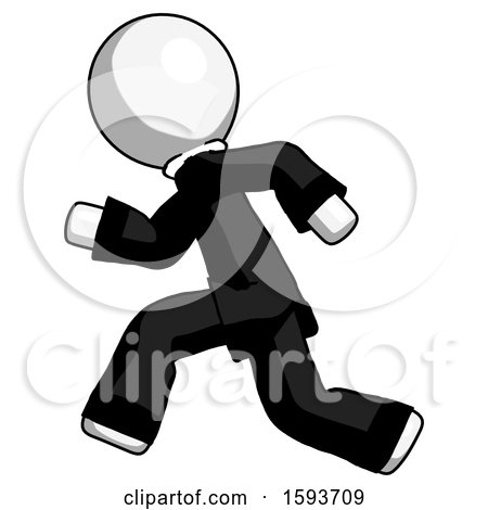 White Clergy Man Running Fast Left by Leo Blanchette
