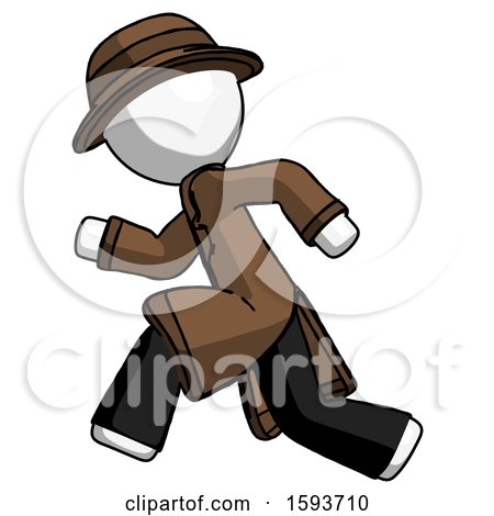 White Detective Man Running Fast Left by Leo Blanchette