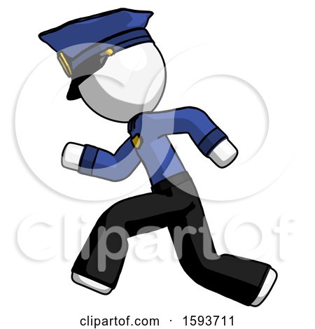 White Police Man Running Fast Left by Leo Blanchette