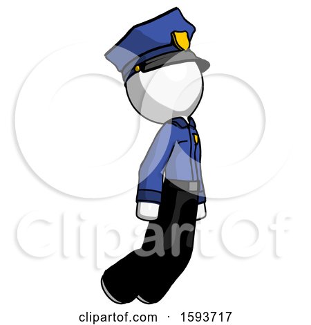 White Police Man Floating Through Air Right by Leo Blanchette